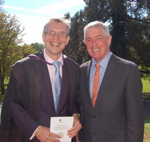 Former Headmaster Guy Waller attended the celebratory service, pictured here with Martin Reader